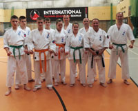 Grupa Białostockiego Klubu Oyama Karate na egzaminie w Krakowie